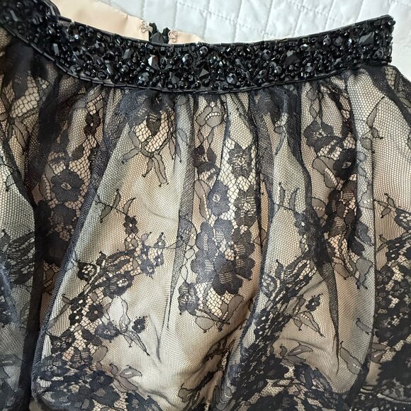 Alyce Paris Womens Black Lace Overlay Skirt With Beaded Waist Size 6, NWOT - Picture 5 of 10